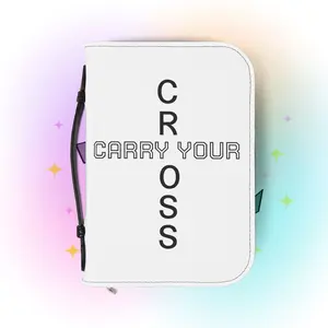 Bible Cover — "Carry Your Cross" Zippered Bible Organizer