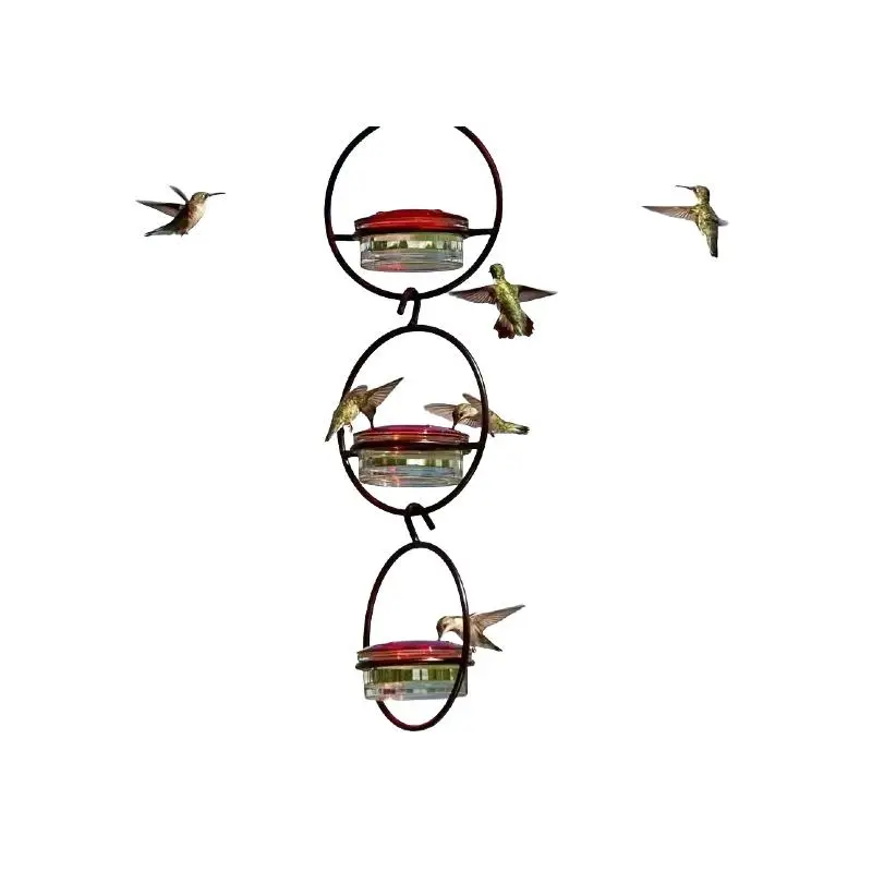 Hanging Hummingbird Feeder, Bird Supplies, 3 Ct/set Metal Bottle Hummingbird Feeder with Round Metal Frame & Perch, Metal Bird Feeders, Hanging Bird Feeders, Bird Feeding Station for Outdoor Garden Yard, Bird Nectar Feeder