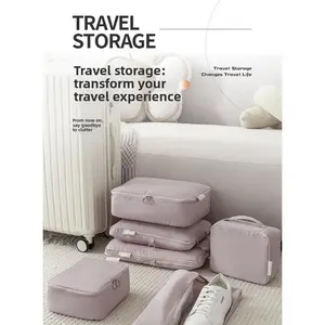 6Pcs Travel Compression Packing Cubes Bag Waterproof Handheld Clothe Separation Storage Bag Portable Suitcase Clothes Organizers