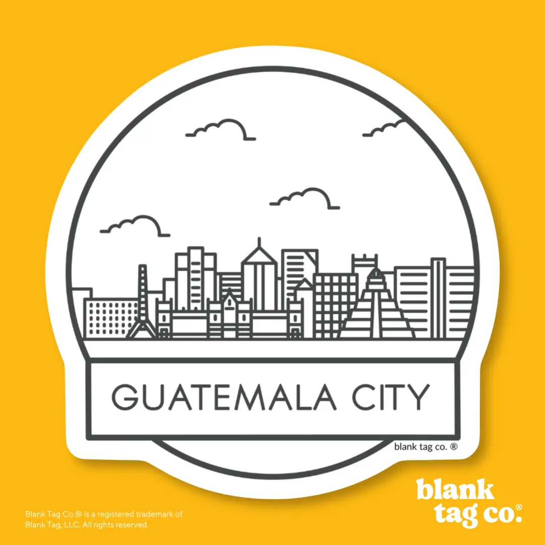 Blank Tag Co.® Waterproof Sticker - Guatemala City Cityscape