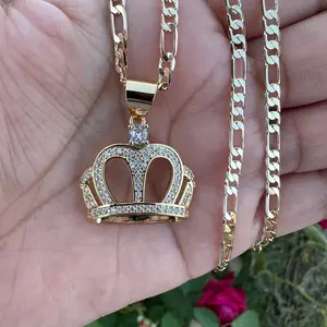 Crown Necklace with Chain Female Daily Male Anniversary Birthday