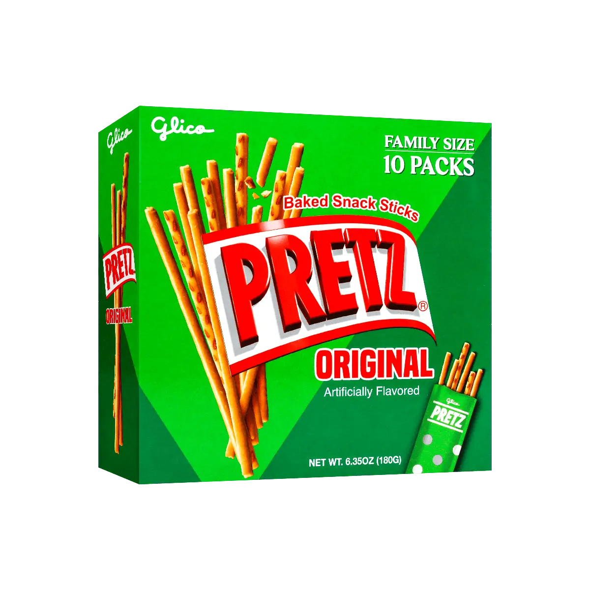GLICO PRETZ Original Flavor Super Thin Biscuit Sticks 180g - 10 Packs