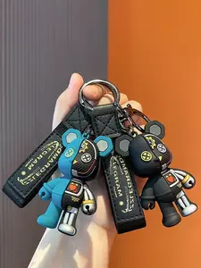 Personalized and fashionable mechanical teddy bear ornament, suitable for daily wear, vacation and dating occasions, and also a surprising and exquisite small gift, Stylish Keychain