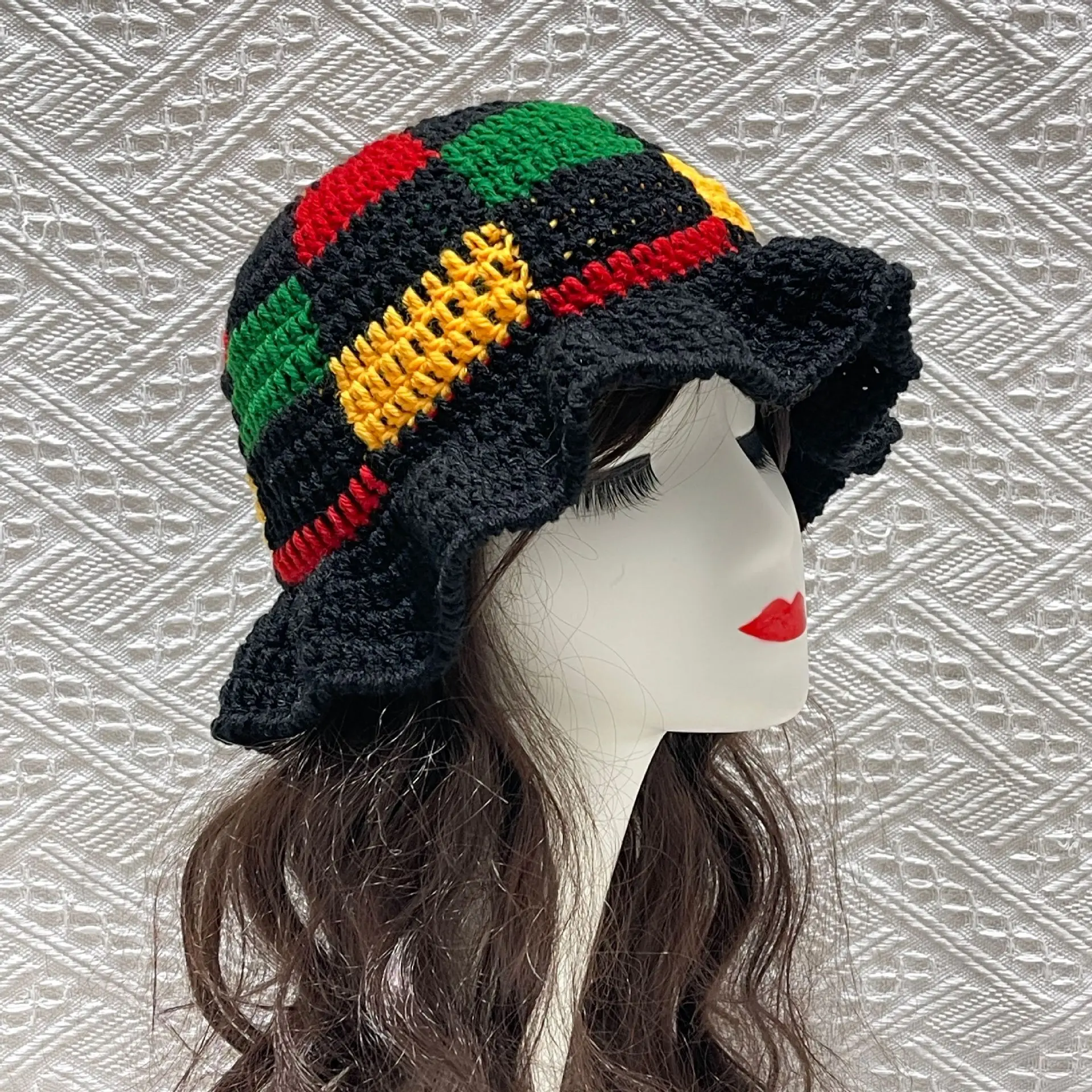 Red yellow black green grid pattern