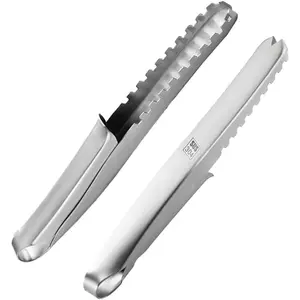 2PCS Fish Scaler, Thickened Stainless Steel Fish Scale Remover, Efficient Fish Scaler Remover No Mess, Sturdy Fish Descaler Tool with Non-Slip Handle, Fish Scaler Tool, Fish Scraper Kitchen Traditional Utensils