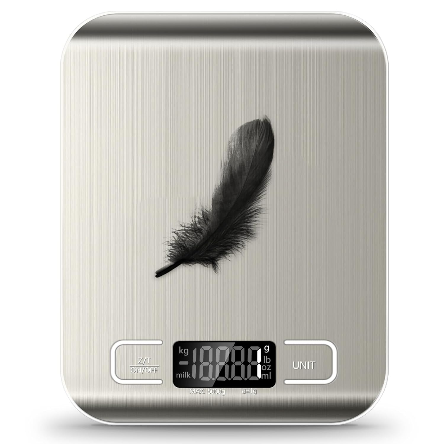 Food Scale, 11lb Kitchen Scale with 6 Units Tare Function & LCD Display, 0.05oz/1g Stainless Steel Digital Food Scale Grams and Ounces for Baking, Cooking, Dieting and Meal Prep (Batteries Included) Food Scale, 11lb Kitchen Scale with 6 Units Tare Function & LCD Display, 0.05oz/1g Stainless Steel Digital Food Scale Grams and Ounces for Baking, Cooking, Dieting and Meal Prep (Batteries Included)