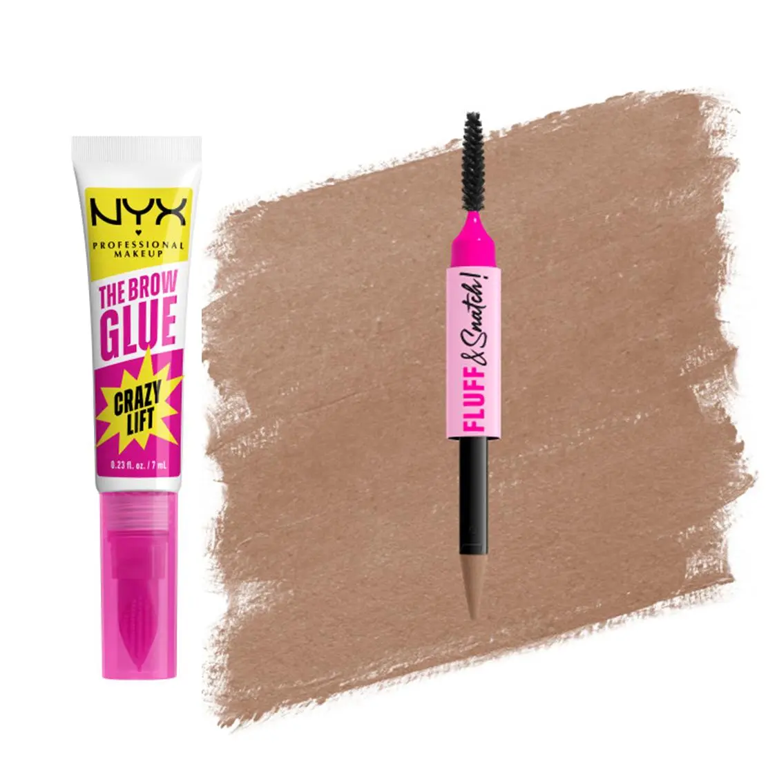 Fluff & Snatch Brow Powder Pen Crazy Brow GLue Bundle, NYX Professional Makeup