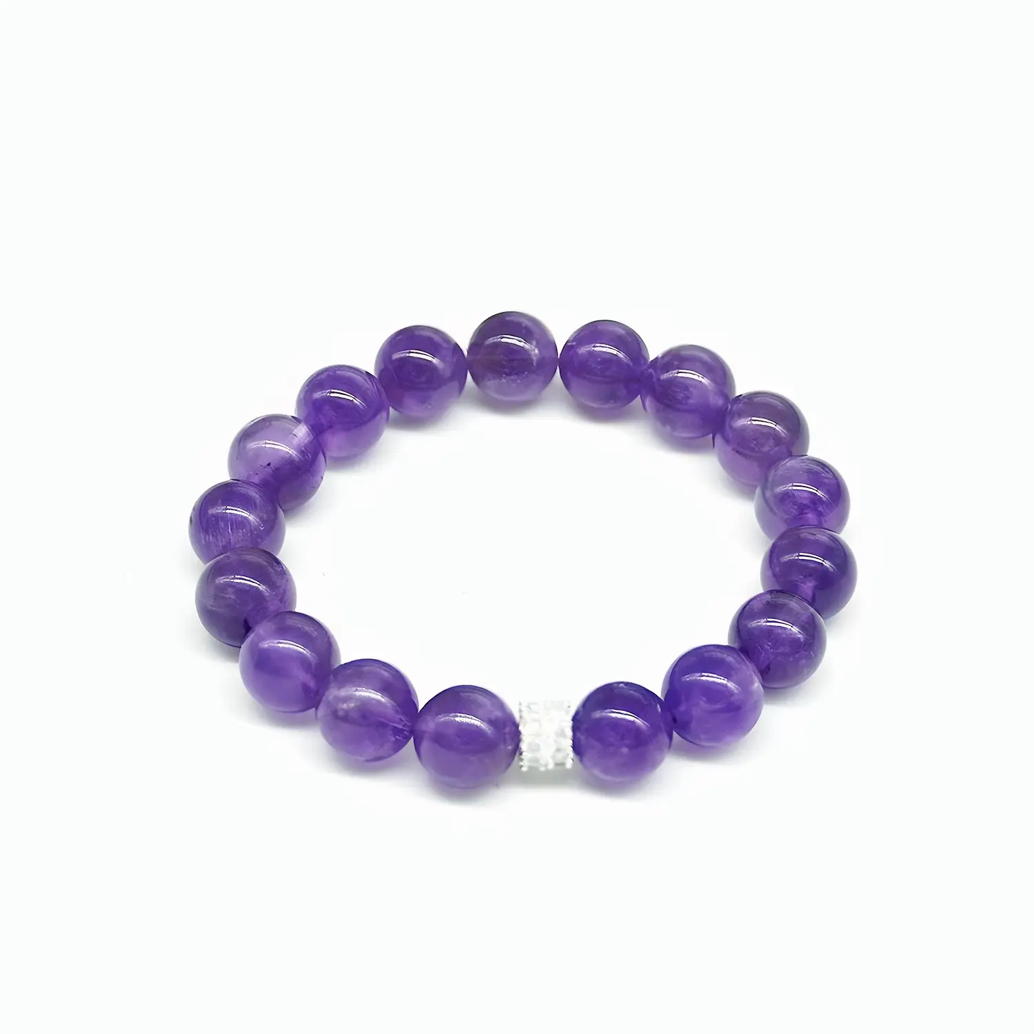 Wisteria Dreamland Women's Amethyst Bracelet 10mm Handmade Adjustable Natural Stone Purple Beaded Bracelet Healing Crystal Jewelry Whitening artifact