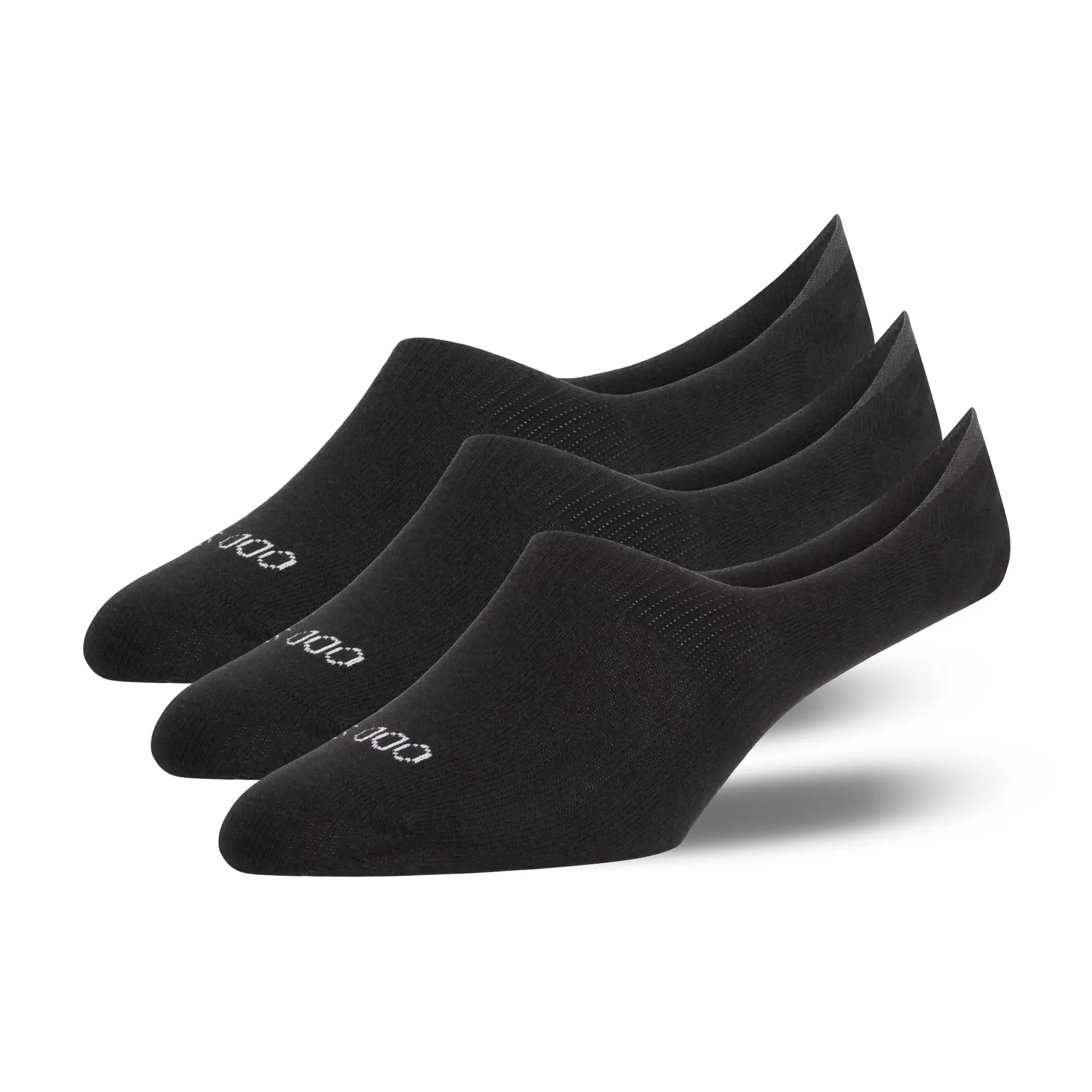 Basix Women's Ribbed Knit Cotton No-Show Low Profile Socks - 3 Pairs, Soft Plush Breathable Durable Moisture-Wick Fabric, Built-In Heel Tab, Secure Fit for Casual Daily Wear, Black, Cloud
