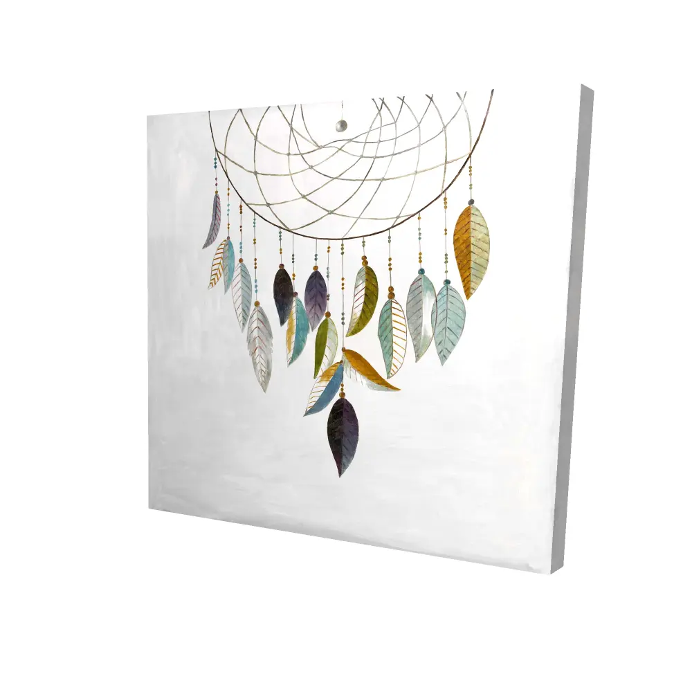 212 MAIN Artistic Feather Motif Dreamcatcher Wall Art Ornaments, 24x24in Blue-Toned Boho Crafted Ornamental Wall Arts, Blue Bedroom Decor, Ideal Gift for Home Supplies Enthusiasts, Blue-Toned Wall Arts