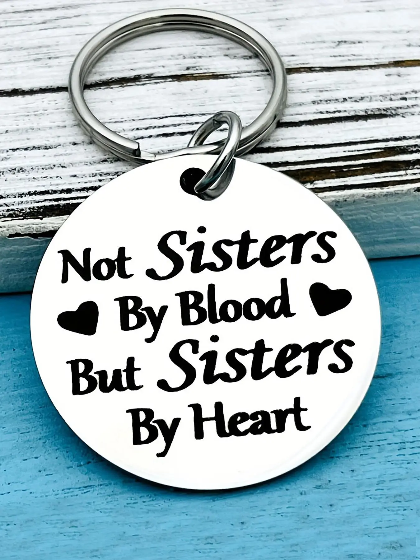 Heart & Letter Pattern Round Shaped Keychain, Personalized Heart Tag, Stainless Steel Keychain for Men & Women, Trendy All-match & Exquisite Keychain for Birthday Gift