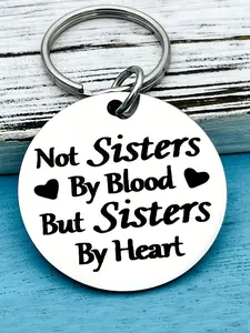 Heart & Letter Pattern Round Shaped Keychain, Personalized Heart Tag, Stainless Steel Keychain for Men & Women, Trendy All-match & Exquisite Keychain for Birthday Gift