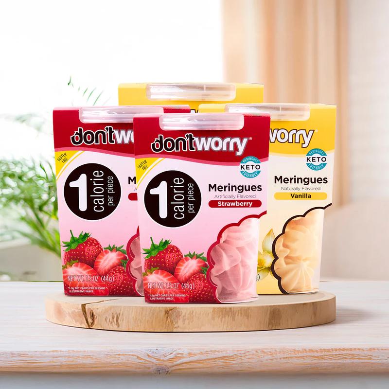 Sweet Harmony Strawberry & Vanilla Meringue Cookies – 4 Pack