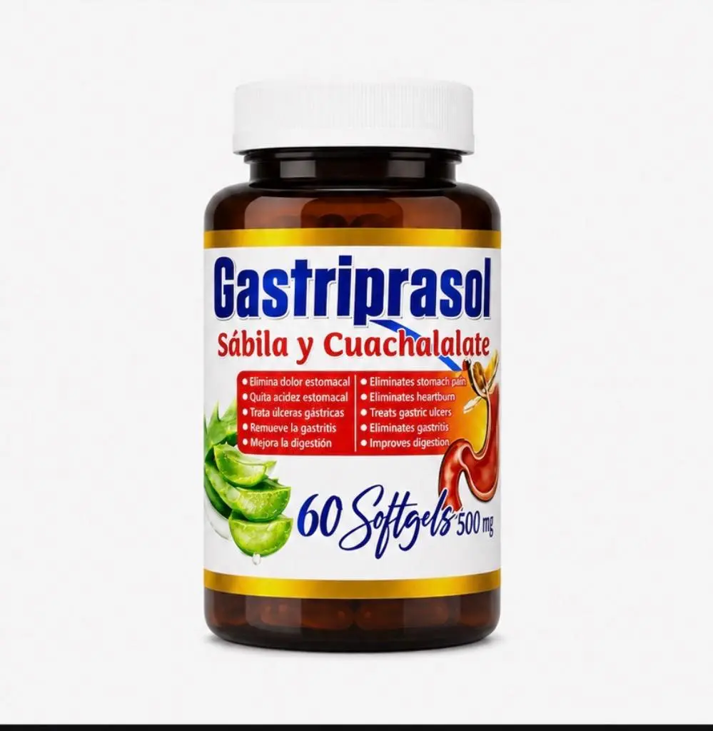 Gastriprasol Reforzado con Sábila y Cuachalalate 60 Softgels Herbal Capsules Gut Health Supplements Natural Healthcare