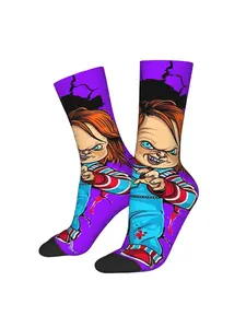 1pc Terrifying Cartoon Characters Men's Novelty Socks Crew Sock Pattern Prints