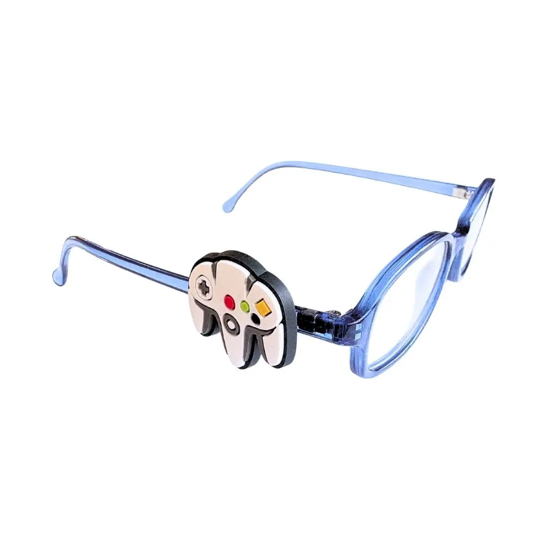 White Game Controller Glasses Charm for Kids | Fun Eyewear Accessory