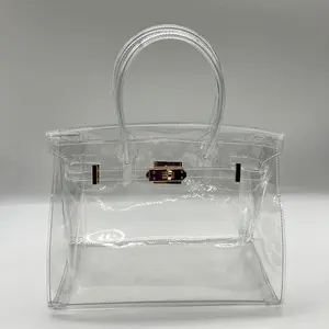 2026 New Recommended Transparent Bag, Jelly Women's Bag, Platinum Bag, Handbag, Large Capacity Beach Bag