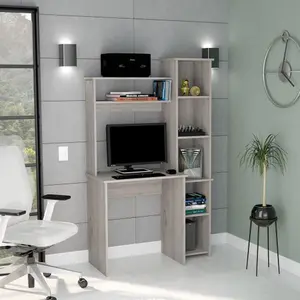 Desk Logan, Five Cubbies, Light Gray Finish -B092122987