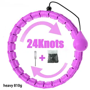Weighted Hula Circle for Adults , Hoop Plus Size , 24 Knots Detachable Pilates Ring, Adjustable Weight Auto-Spinning Ball Non-Falling Hulahoops Home Exercise Foldable Ab Workout Machine Foldable Ab Workout Machine kegel exercise machine women