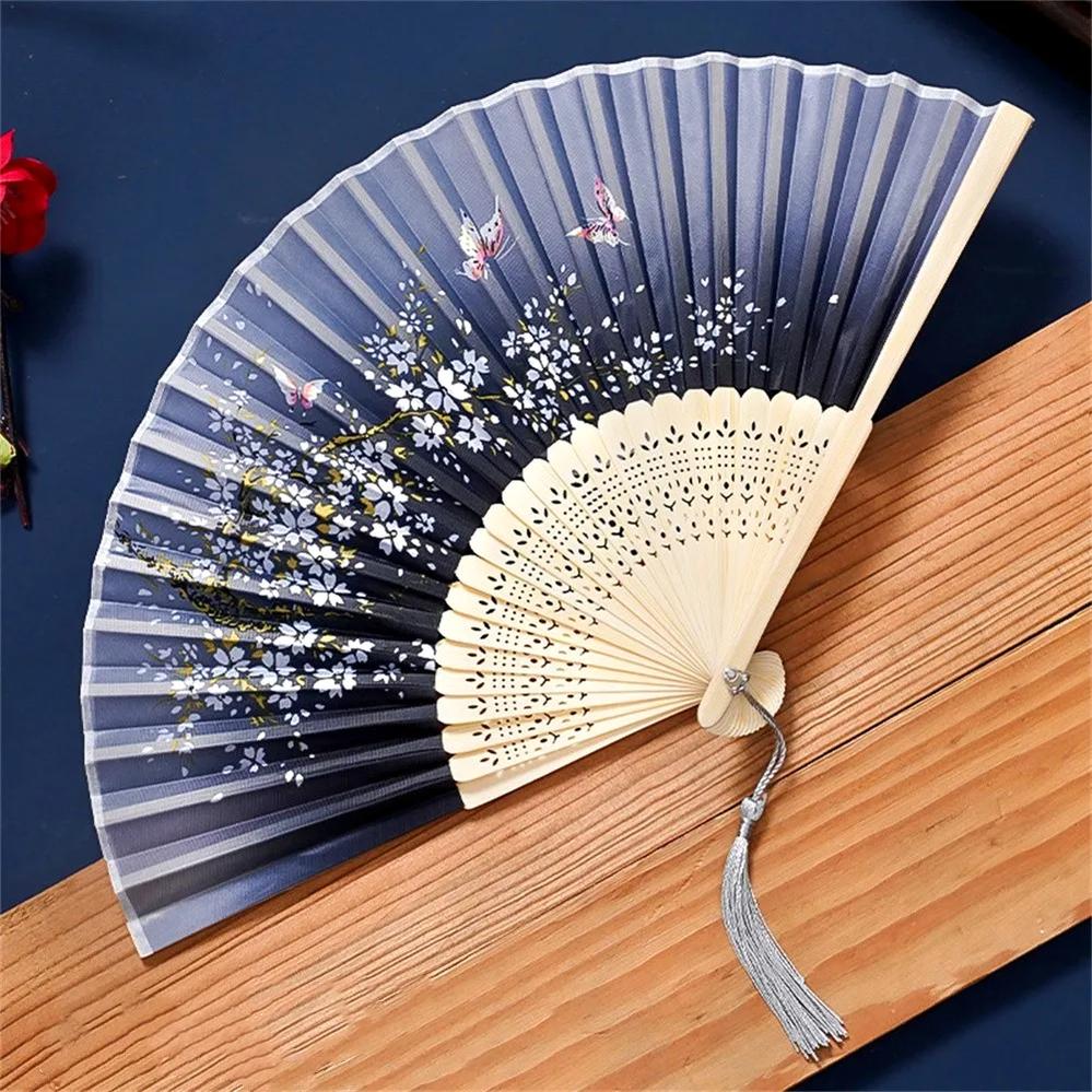 1 Count Chinese Style Folding Fan Elegant Cultural Decorative Handheld Fan For Wedding Party Home Decoration Ideal Gift Choice Viral TikTok Aesthetic Room Decor Must Haves