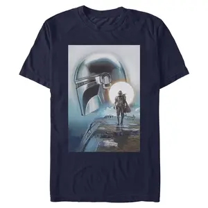 Mens Star Wars: The Mandalorian and Grogu Din Djarin and The Child Poster T Shirt