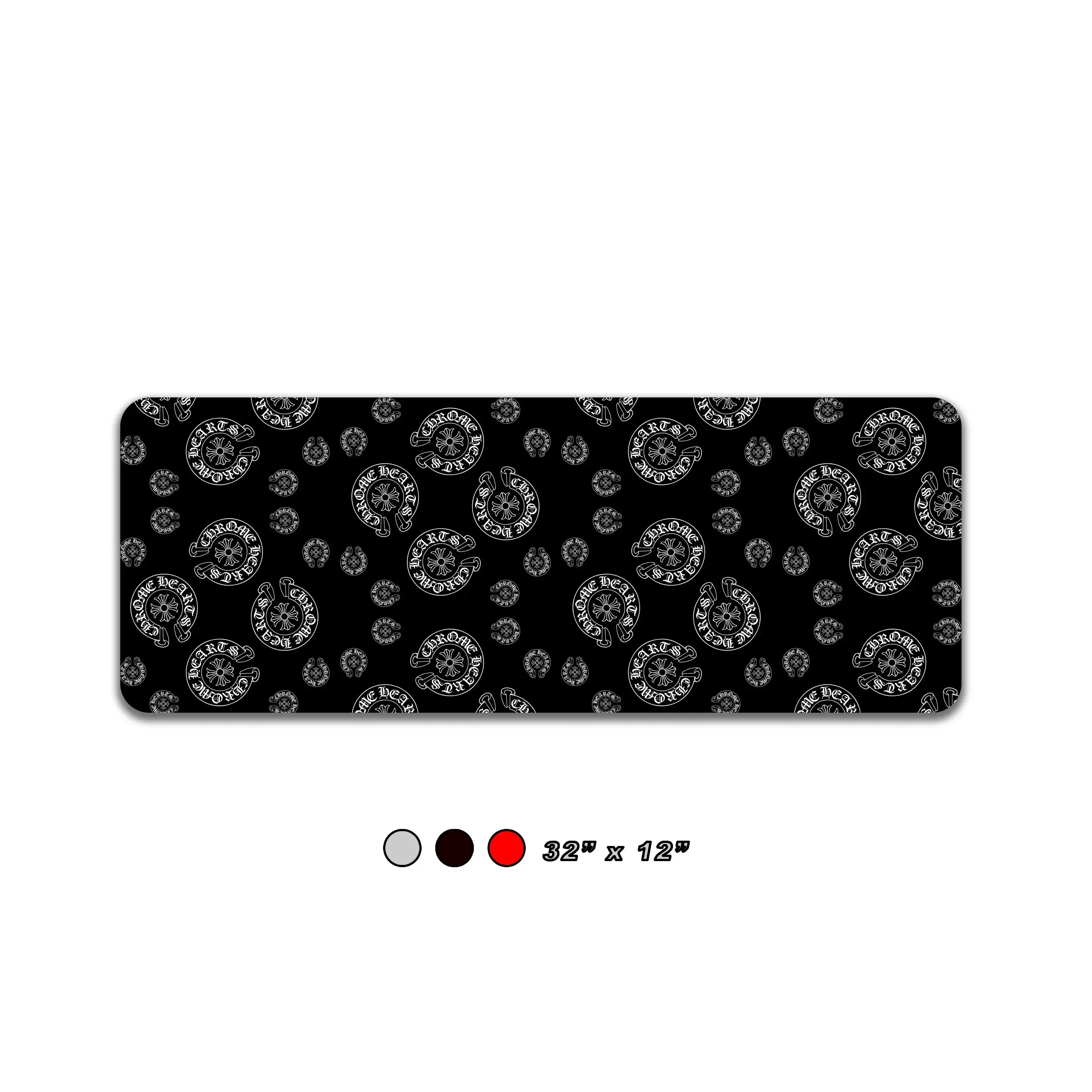 Gothic Large Universal Mouse Pad, 32in x 12in with Cross Motifs, Desk Accessory for Modern Computer Desk Setups, Desk Accessories Gaming Desk Setups