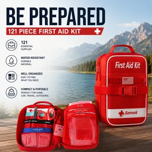 121 Pcs First Aid Kit Emergency senvok Kit Medical Supplies for Home Car Office Outdoor Camping Travel Fathers Day Gift Mens Gifts Home Essentials Storage Organization Cool Stuff for Room Camping Essentials