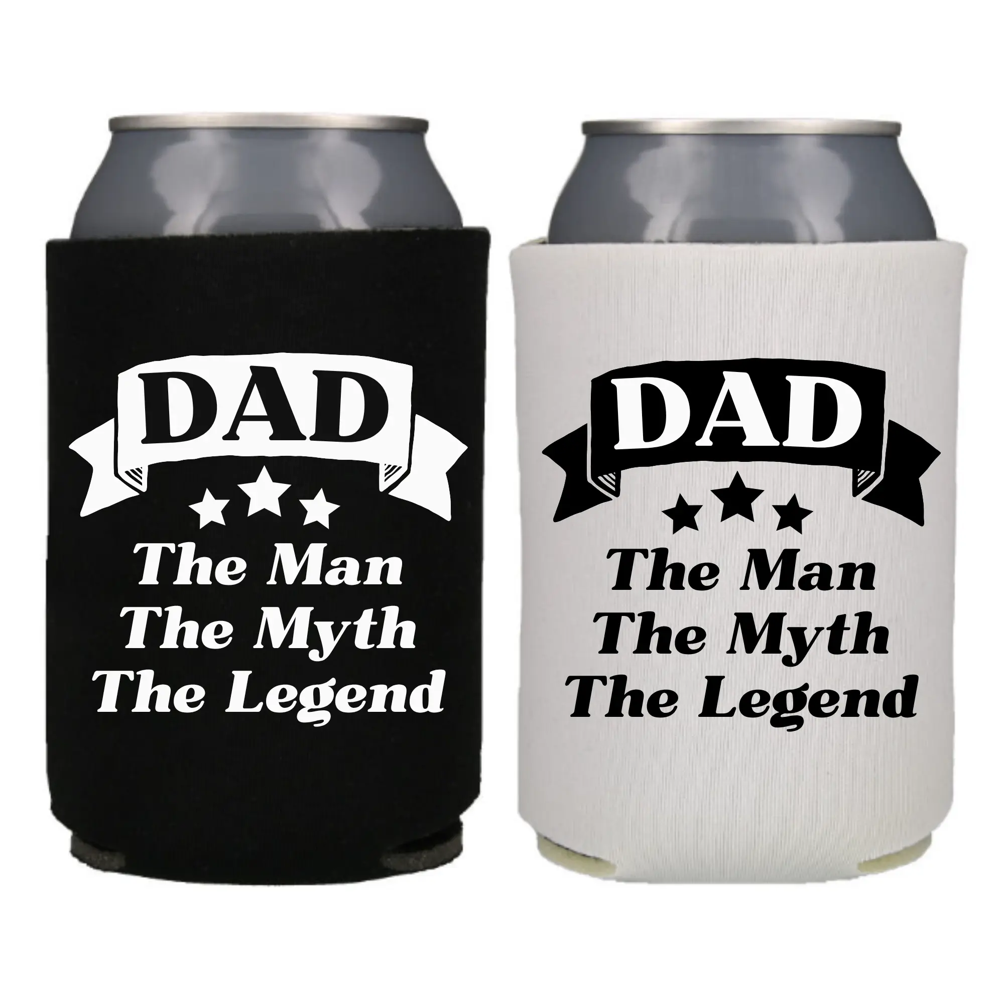 Father’s Day Can Cooler, Dad The Man The Myth The Legend, Daddy’s Drink Coolie Gift, Beer Hugger for Papa, Father’s Day Gift Idea