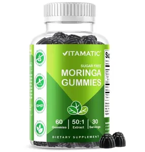 Moringa Gummies – Sugar-Free Botanical Extract – Green Superfood Supplement – Vegan, Pectin-Based, Non-GMO – Plant-Based Gummies – 60 Count