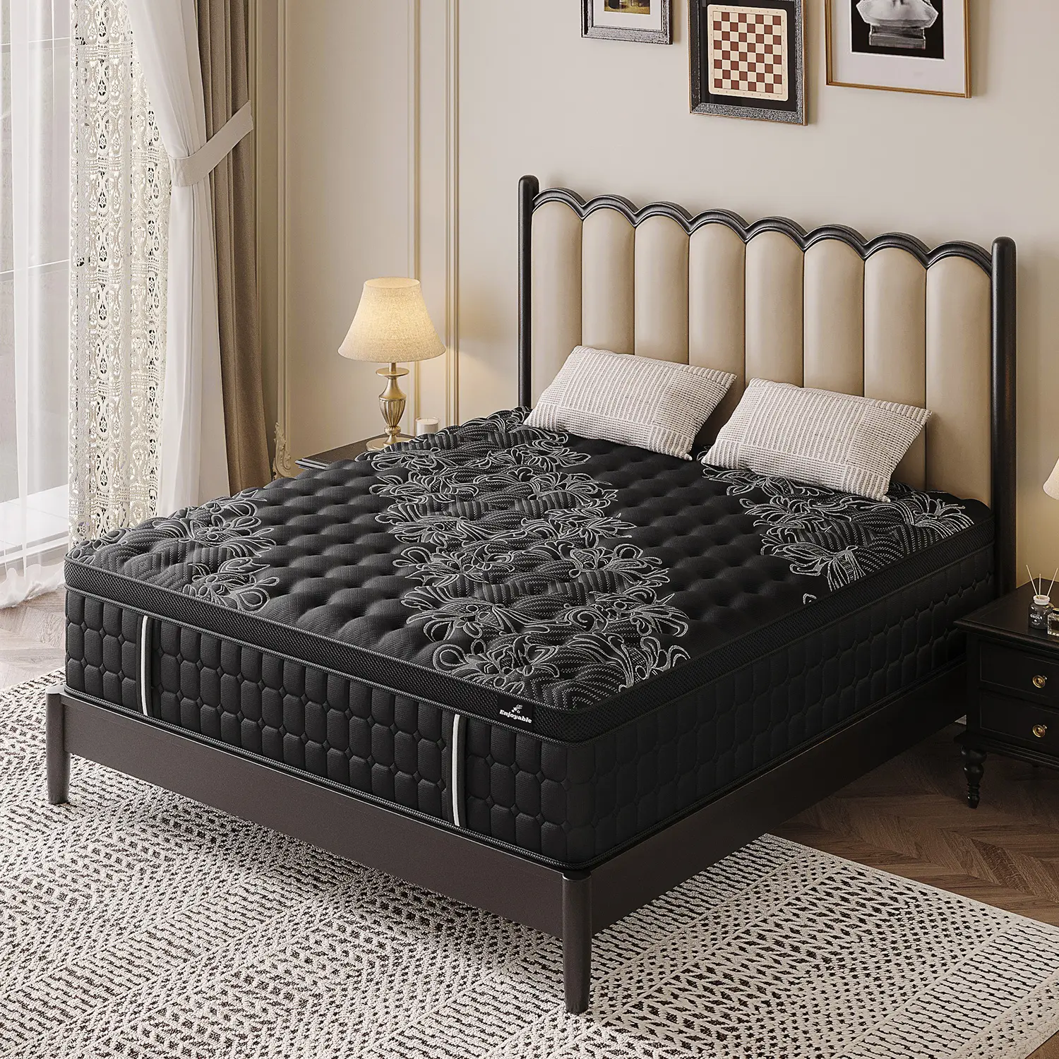 14 Inch Twin Full King Queen Mattress Memory Foam Pocket Spring Hybrid Mattress in a Box,with Provide Support and Improve Sleep Mattresses,Medium Firm for Back & Lumbar Support