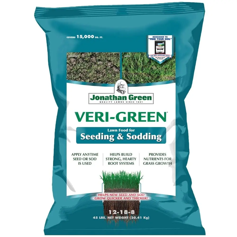 Jonathan Green Veri-Green Starter Lawn Food - Bagged, Granular, Phosphorus-Rich, Water-Soluble Lawn Fertiliser (Covers 15000 sq. ft., For All Grasses), Bagged Lawn Fertilisers, Granules Lawn Fertilisers