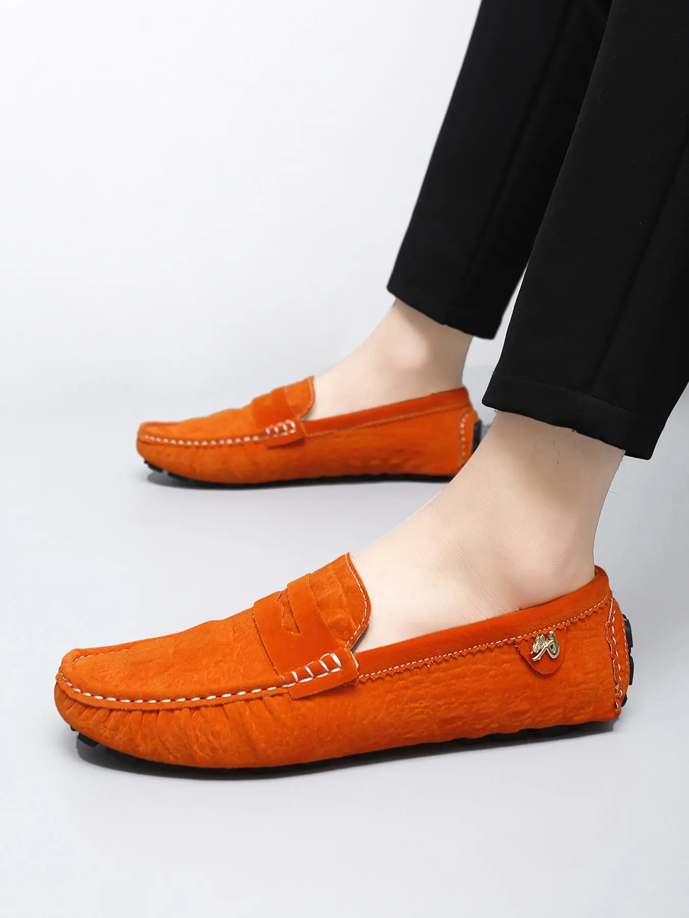 Men's 2026 Suede Loafers, Classic Solid Color Options, Elegant Anti-Slip Sole, Lightweight Daily Walking Work Driving Shoes