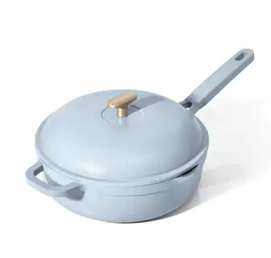 All-in-One 4 QT Hero Pan with Steam Insert, 3 Pc Set, Cornflower Blue by Drew Barrymore Cookware Dish