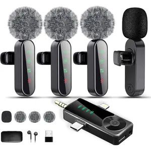 4 Packs  Lavalier Microphone for /Android/Camera, Upgraded Mini Microphone with Noise Reduction, Mic for Video Recording, Podcasts, YouTube, , and Vlogging