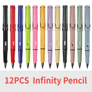 12 Pcs Eternal Infinity Pencils No Ink Unlimited Pen Writing Art Painting Stationery Office Supplies