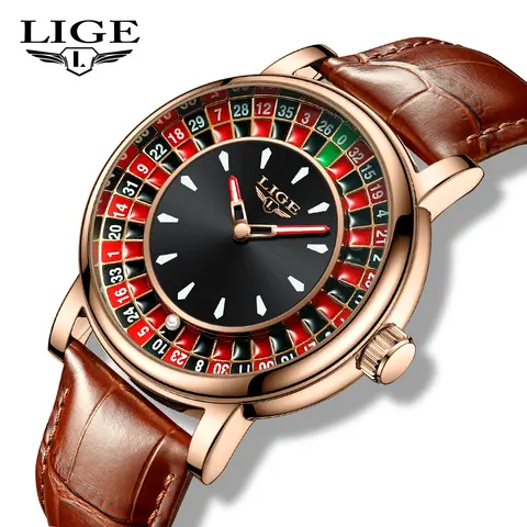 LIGE Men's 45mm Analog Quartz Fashionable Wristwatch - Round Alloy Dial with Dynamic Ball Accents, 30m Waterproof, Glow Hands, Modern Casual Easy to Style Casual Wristwatch, Modern Waterproof Watch