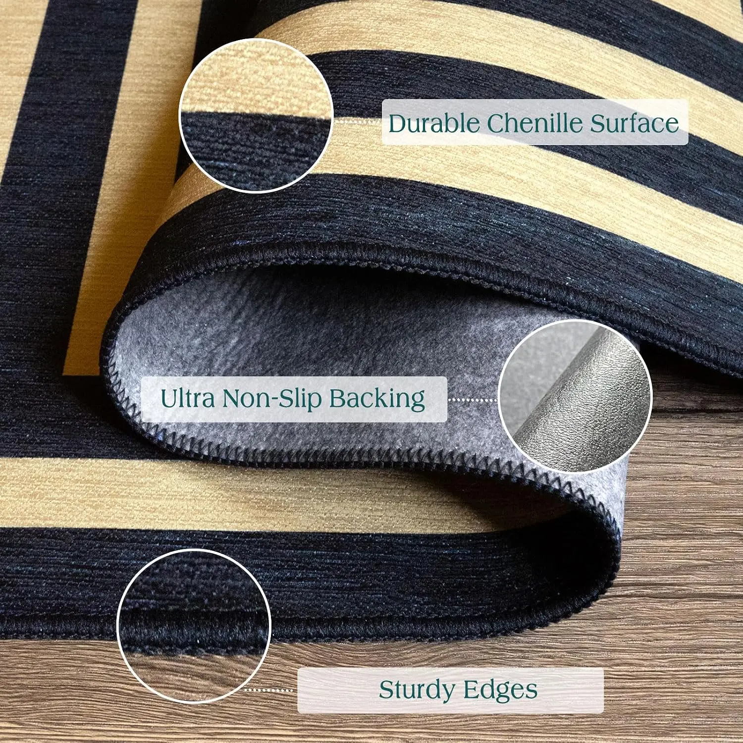 Geometric Border- Black/Tan