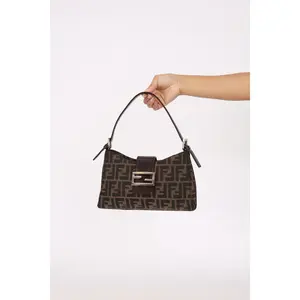 Pre-owned FENDI Designer Handbag/Wallet Zucca Shoulder Bag Drop 31