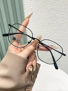 Fashion Metal Frame Eyeglasses, Trendy Casual Glasses, Basic Eyeglasses for Women & Men, Fashion Eyeglasses for Work, Daily Clothing Decor, Perfect for Student Daily Use