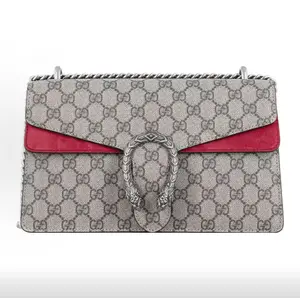 Pre-owned GUCCI Dionysus Medium Red GG Supreme Shoulder Crossbody Bag