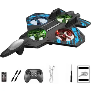 Remote-Controlled Fighter Jet 2.4ghz Foam Remote Control Airplane 360° Tricks Stunt Flights Rc Plane with Fancy LED Stable Hovering and Circle Fly for Indoor Outdoor, Gift for Friends