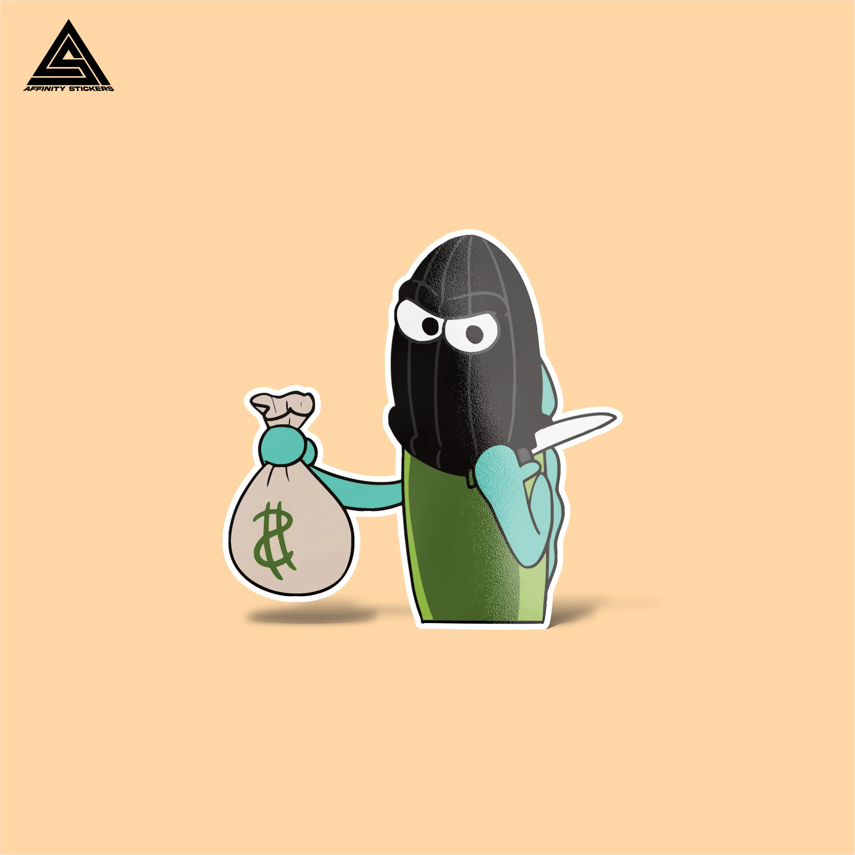 Robber Fish Sticker || vinyl sticker, water bottle sticker, tumbler stickers, laptop decals, waterproof sticker, funny, robber, fish, sticker Decor Decorative
