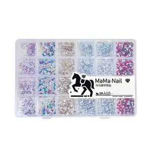 Colorful Treasure Box Acrylic Flat Back Mini Fancy Shaped Rhinestones, 1000+ Pcs Mixed Nail Gems for DIY Manicure, Nail Art & Crafts