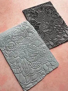 Floral Extravaganza Flower polymer clay rubber stamp texture