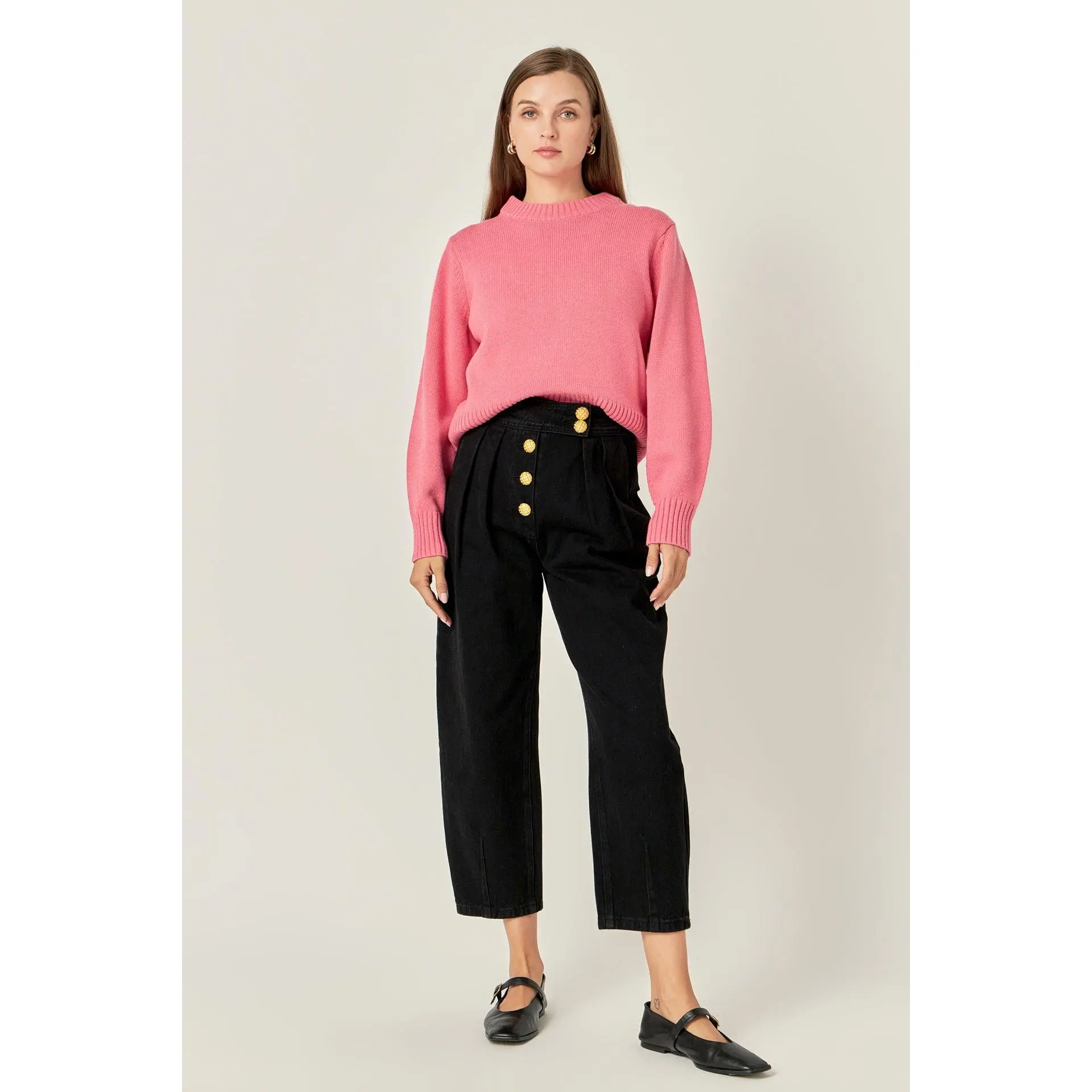 Relaxed Fit Pink Sweater