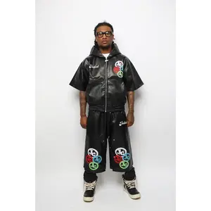 JADED BLACK FAUX LEATHER SET