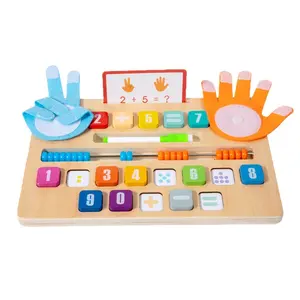 Early childhood education number learning board, multifunctional finger counting math, preschool learning activities, math manipulatives using household items, children's number counting blocks