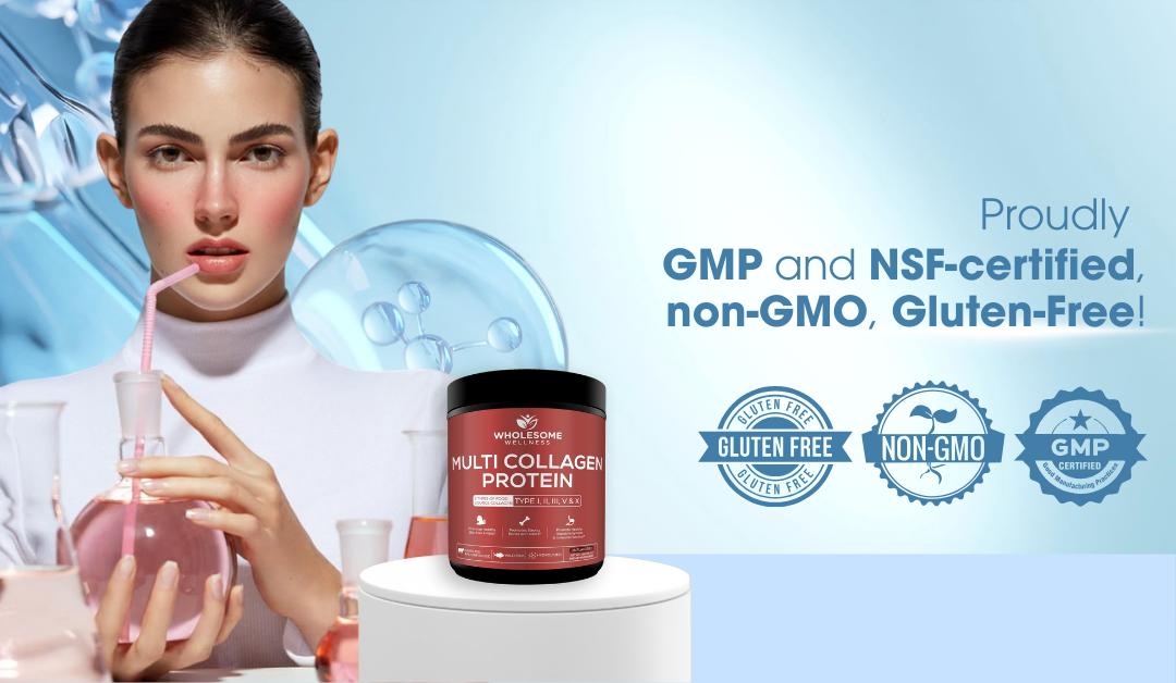 Multi Collagen Protein Powder Hydrolyzed (Type I II III V X) Grass-Fed All-in-One Super Bone Broth + Collagen Peptides - Premium Blend of Grass-Fed Beef, Chicken, Wild Fish, Eggshell Collagen