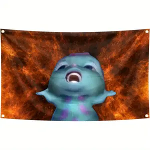 Bibble Bright Fire Tapestry – Vibrant Wall Hanging Art, Polyester Peach Skin Fabric, Ideal for College Dorm Room and for Man Cave Decor
