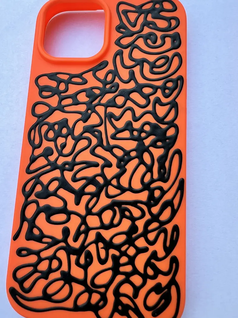 Handmade Creative Pattern Decoden iPhone Case, Cream Glue Phone Case